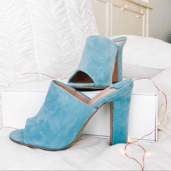 Baby Blue Tony Bianco Allegra Heeled Mule Shoes - Picture 6 of 7